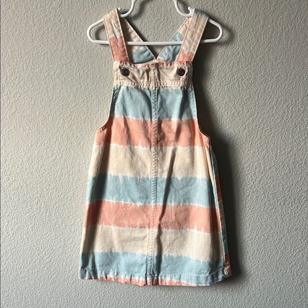 GAP Striped Denim Overall Dress